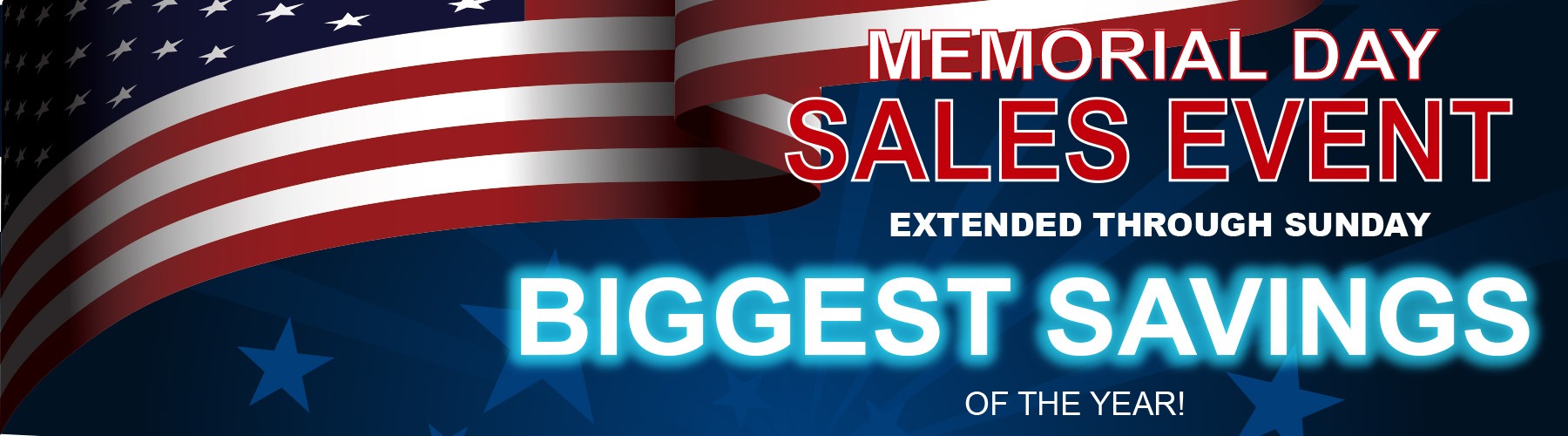 Memorial Day Banner extended through Sunday